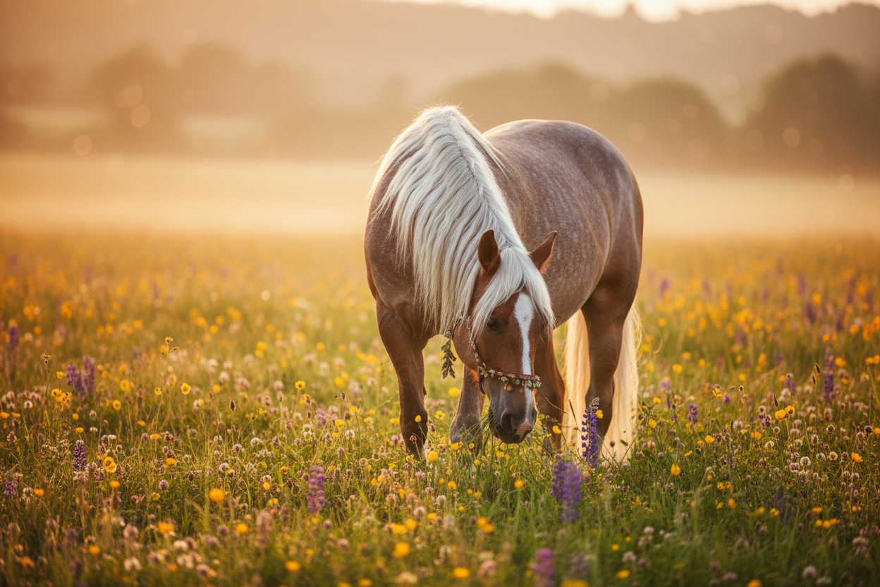 Pferd grast