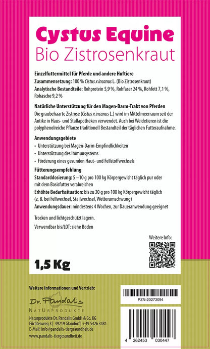 Cystus Equine® - Bio Zistrosenkraut für Pferde - 100% Cistus incanus