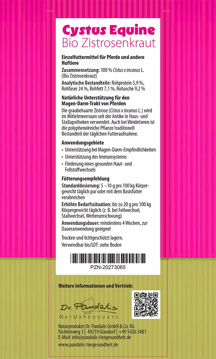 Cystus Equine® - Bio Zistrosenkraut für Pferde - 100% Cistus incanus